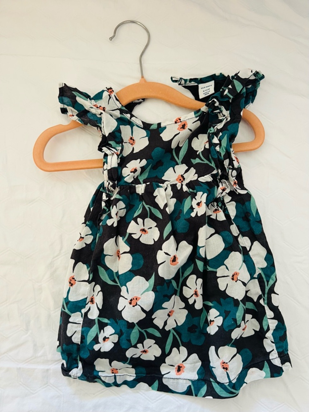Old Navy Floral Sundress - Teal, White & Black